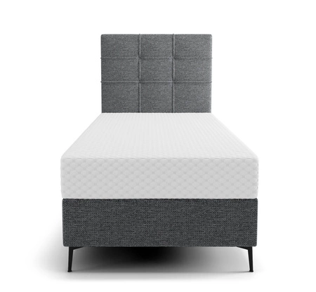 Boxspringbett Irvine 90x200 grau stilvolles Bett mit Bettzeugablage und hohem Kopfteil besticht durch sein elegantes Design