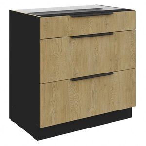 Küchenschrank mit Schubladen Crotone 80 D 3S BB Metallkantengriffe feuchtigkeits- und beschädigungsbeständiger Schrank