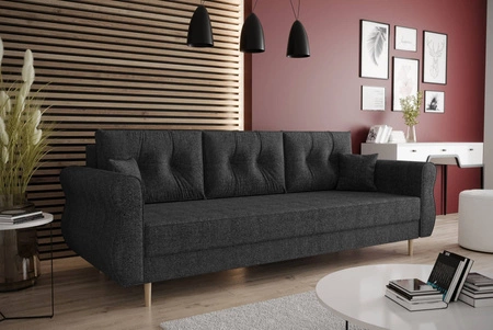 Wilkins Sofa mit Schlaffunktion graphit elegantes Sofa für Wohnzimmer im skandinavischen Stil geschwungene Seiten verleihen Charakter