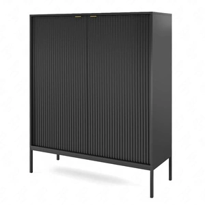 Kommode Lovro 104 cm schwarz modernes Design wird Liebhaber von markanten Interieurs begeistern