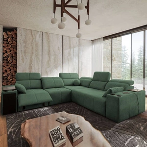 Ecksofa mit Schlaffunktion Tesalia III Lux mint links komfortables Ecksofa mit ausziehbarer Fußstütze Schiebefunktion der Rückenlehne