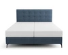 Boxspringbett Irvine 140x200 blau Stilvolles Bett mit Bettzeugablage und hohem Kopfteil besticht durch sein elegantes Design