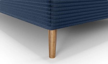 Boxspringbett Totti 90x200 blau stilvolles Bett mit Bettzeug Lagerung dreidimensionalen Stoff mit ausdrucksstarken Streifen