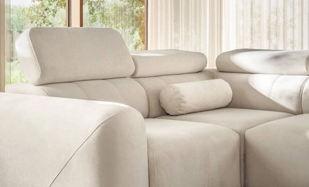 Ecksofa mit Schlaffunktion Cantare IV Lux dunkelbeige rechts Sorgfältig verarbeitetes Ecksofa für das Wohnzimmer mit hochklappbarer Fußstütze