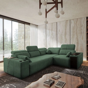 Ecksofa mit Schlaffunktion Tesalia II mint right komfortables Ecksofa für das Wohnzimmer mit verschiebbarer Rückenlehne Bettzeugcontainer