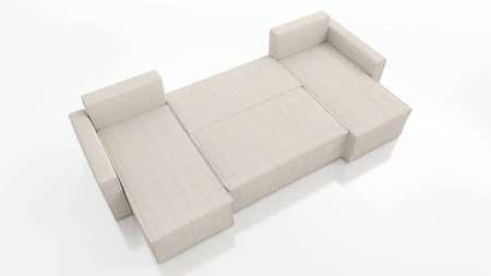 Ecksofa mit Schlaffunktion Rebenes U grau Universal-Ecksofa dreidimensionaler Stoff mit ausdrucksstarken Streifen Bettzeugcontainer