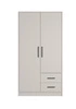 Kleiderschrank Caspe 100 cm beige modernes Design ABS-Finish und Aluminiumgriffe