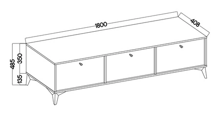 Möbel Kioto I beige stilvolles Design Wohnzimmer Möbel elegante Möbel von einem Metall goldenen Basis subtilen Griffe unterstützt
