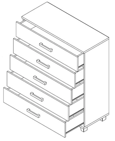 Kommode Maximus 100 cm eiche catania modernist design kommode schubladen auf rollenführung
