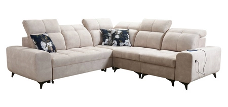 Ecksofa mit Schlaffunktion Buffalo III cremefarben rechts komfortables Ecksofa mit ästhetischer Verarbeitung mit Bettzeugcontainern