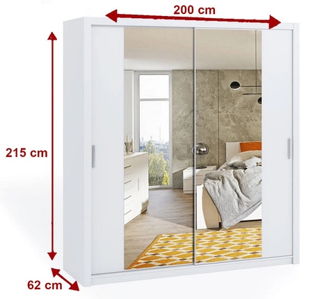 Rico Schiebeschrank mit Spiegel 200 cm Eiche Kloster funktionelle Möbel im klassischen Stil Kleiderschrank für das Schlafzimmer oder Flur gewidmet