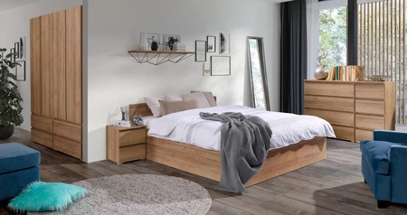 Bett Simple 140x200 cm Eiche riviera funktionelles Möbelstück für ein Schlafzimmer oder Jugendzimmer