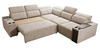 Ecksofa mit Schlaffunktion Tesalia III beige rechtsseitiges Komfort-Ecksofa mit verschiebbarer Rückenlehne zwei Container für Bettzeug