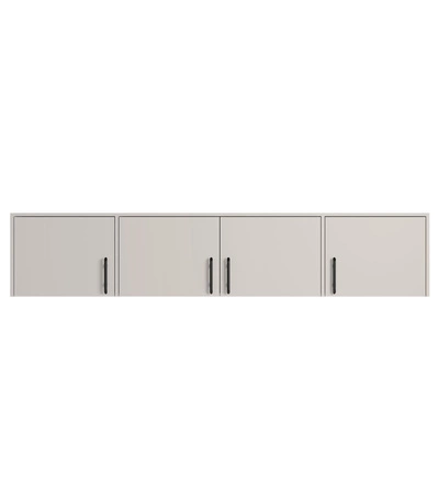 Kleiderschrank Erweiterung Caspe 200 cm beige modernes Design ABS-Finish und Aluminium-Griffe