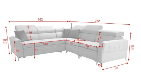 Ecksofa mit Schlaffunktion Rava IV hellbeige rechts Samt Komfort bei der täglichen Erholung Container für Bettzeug