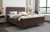 Boxspringbett Totti 140x200 braun stilvolles Bett mit Bettzeug Lagerung dreidimensionalen Stoff mit ausdrucksstarken Streifen