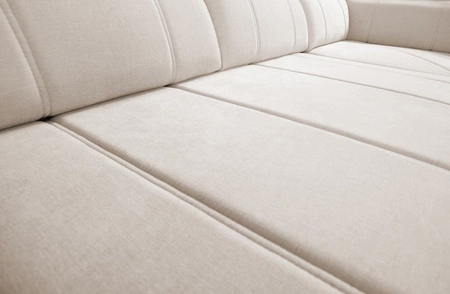 Ecksofa mit Schlaffunktion Cetara IV grau linke Seite stilvolles Eckdesign mit verschiebbaren Rückenlehnen zwei Bettzeugkästen