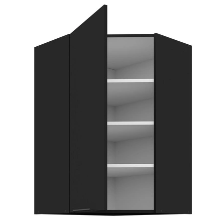 Eck-Küchenwandschrank Schwarz 60x60 GN-90 1F Metallkantengriff feuchtigkeits- und beschädigungsbeständiger Schrank