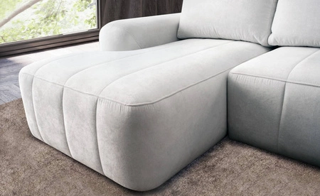 Ecksofa mit Schlaffunktion Bovec grau linke Seite stilvolles Ecksofa mit ergonomischer Form hydrophobem Stoff