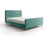 Polsterbett Isara 160x200 grün mit Stauraum im modernen skandinavischen Stil mit einem markanten Kopf- und Fußteil