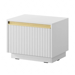 Imperial Nachttisch mit Schublade weiß mit Hängeoption modischer Schlafzimmerschrank mit eleganter gefräster Front