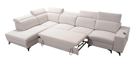 Ecksofa mit Schlaffunktion Kelly Sleek XI graphit linke Seite stilvolles und bequemes Ecksofa aus strapazierfähigem Webstoff