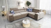 Ecksofa mit Schlaffunktion Hampton II beige rechte Seite stilvolles Ecksofa Bett weiche Polsterung Stoffart Samt