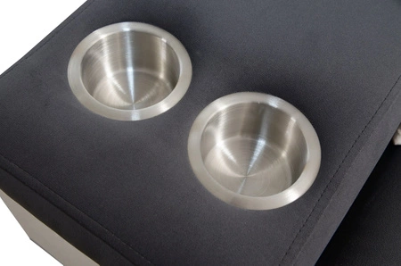 Ecksofa mit Schlaffunktion Elgin graphit/weiß linkes Ecksofa mit verstellbaren Kopfstützen praktische Schubladen in den Möbelseiten