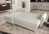 Ecksofa mit Schlaffunktion Rovigo creme links elegantes Ecksofa in skandinavischer Form großer Bettkasten