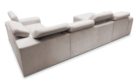 Ecksofa mit Schlaffunktion Cantare IV Lux beige links sorgfältig verarbeitetes Ecksofa für das Wohnzimmer mit hochklappbarer Fußstütze
