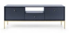 TV-Schrank Mono 154 cm Dunkelblau Elegante Stilistik schlichte Form mit goldenen metallischen Elementen