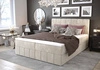 Boxspringbett Casey 160x200 beige Bett im modernen skandinavischen Stil mit markantem Kopfteil