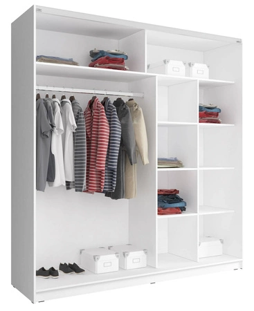 Tilava 200 cm Schiebeschrank Eiche sonoma moderner Kleiderschrank ideal für eine Schlafzimmergarderobe oder Flur