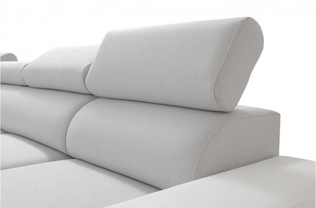 Ecksofa mit Schlaffunktion Provo III creme / weiß links Ecksofa mit Bettzeugablage und verstellbaren Kopfstützen