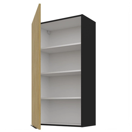 Küchenmöbel Set Crotone 300 cm elegante Küchenschränke mit Metallkantengriffen Schrank mit Ladekorb