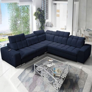 Ecksofa mit Schlaffunktion Luigi III navy blue links bequemes Ecksofa für das Wohnzimmer perfekt für die tägliche Entspannung