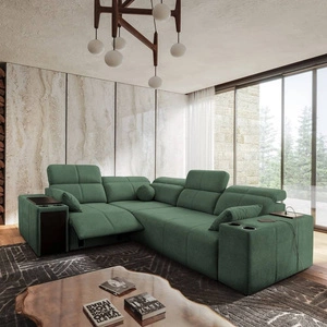 Ecksofa mit Schlaffunktion Tesalia II Lux mint links komfortables Ecksofa mit verschiebbarer Rückenlehne und ausziehbarer Fußstütze