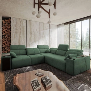 Ecksofa mit Schlaffunktion Tesalia III mint links komfortables Ecksofa mit verschiebbarer Rückenlehne zwei Bettkästen