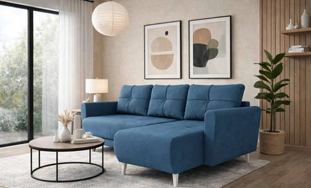 Ecksofa mit Schlaffunktion Felicie blau Universal-Ecksofa mit stilvollem Design das sich in jede Einrichtung einfügt