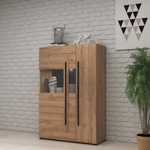 Tulsa 90 cm breite Vitrine Eiche Enkel unkonventionelle und praktische Lösung ideal für moderne und klassische Innenräume