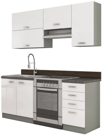 Bianka Küchenmöbel Set 180 cm glänzende Fronten einzigartiger Stil der Schränke wird das Innere einer jeden Küche passen