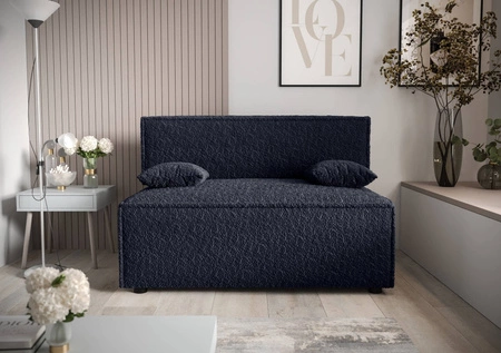 Brandon Schlafsofa marineblau modernes Design und breiter Funktionsstoff mit markanter Schlingenoberfläche