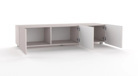 RTV Schrank Colder 150 cm beige mit Möglichkeit der Aufhängung stilvolle geriffelte Front elegante Form der Möbel im modernen Stil