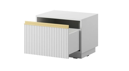 Imperial Nachttisch mit Schublade weiß mit Hängeoption modischer Schlafzimmerschrank mit eleganter gefräster Front