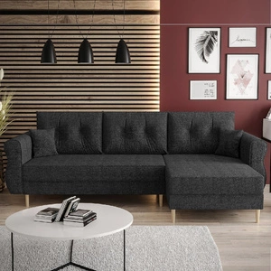 Ecksofa mit Schlaffunktion Wilkins graphit rechts stilvolles und modernes Design, das sich in jede Einrichtung einfügt