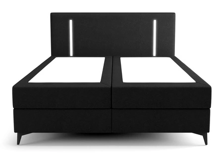 Boxspringbett Norco 180x200 schwarz stilvolles Bett mit Staukasten Beleuchtung im Kopfteil fügt eine einzigartige Note