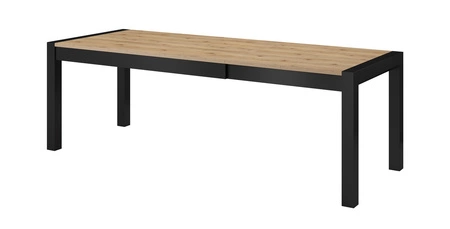 Klapptisch Aktiv 90x160-200-240 cm Eiche taurus / schwarz klassische Form perfekt für das Esszimmer widerstandsfähige Platte