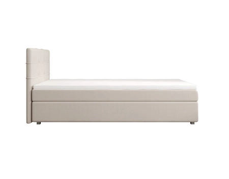 Boxspringbett Fresno 100x200 beige im modernen skandinavischen Stil mit gepolstertem Kopfteil Bett mit Staukasten