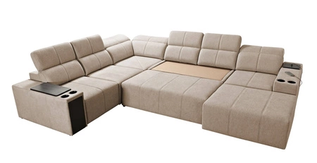Ecksofa mit Schlaffunktion Tesalia VIII grau rechtsseitiges Komfort-Ecksofa für das Wohnzimmer mit innovativer Schiebefunktion der Rückenlehne