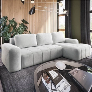 Ecksofa mit Schlaffunktion Bovec ecru rechts stilvolles Ecksofa mit ergonomischer Form hydrophobem Stoff